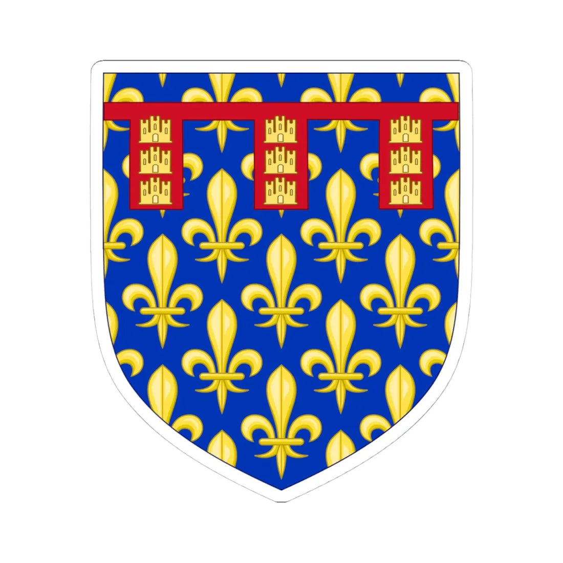 Arms of the County of Artois (Spain) (Coat of Arms) STICKER Vinyl Kiss-Cut Decal 4 Inch White - The Sticker Space