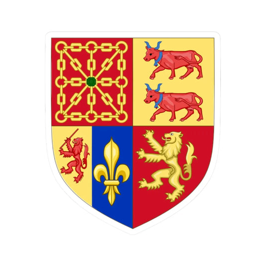 Arms of the French Department of the Pyrénées Atlantiques (Spain) (Coat of Arms) STICKER Vinyl Kiss-Cut Decal 2 Inch White - The Sticker Space