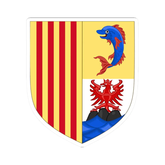 Arms of the French Region of Provence-Alpes-Côte dAzur (Spain) (Coat of Arms) STICKER Vinyl Kiss-Cut Decal 2 Inch White - The Sticker Space