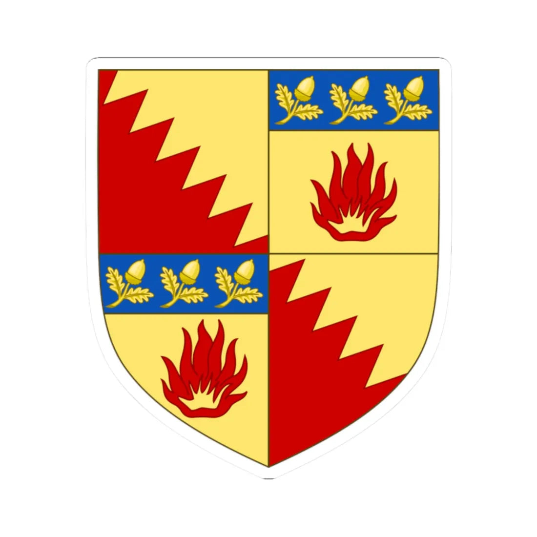 Arms of the house of Bentivoglio of Bologna (Italy) (Coat of Arms) STICKER Vinyl Kiss-Cut Decal 2 Inch White - The Sticker Space