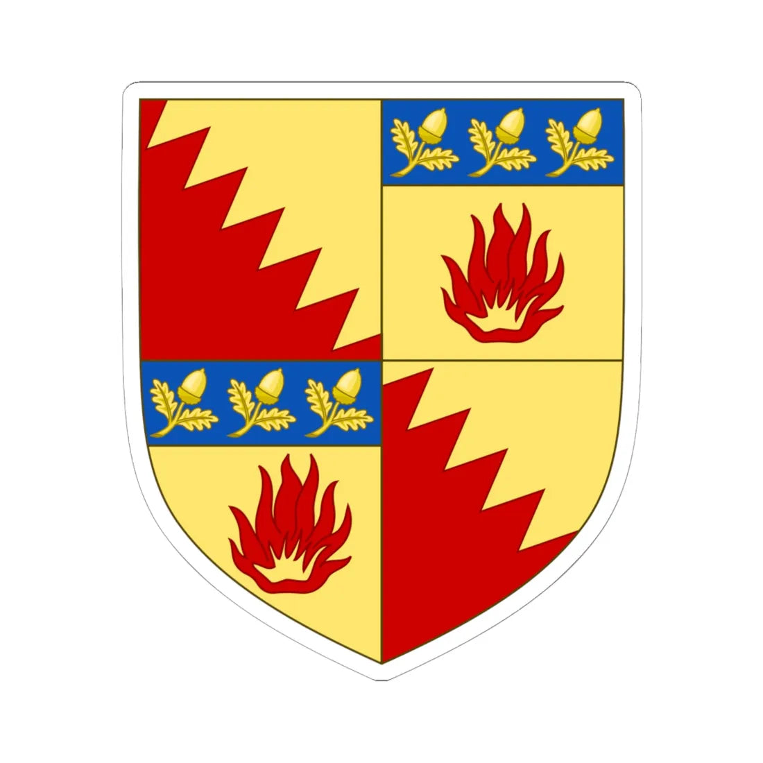 Arms of the house of Bentivoglio of Bologna (Italy) (Coat of Arms) STICKER Vinyl Kiss-Cut Decal 6 Inch White - The Sticker Space