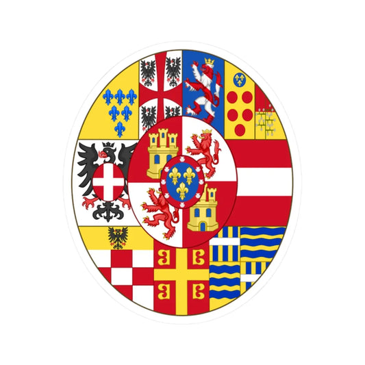 Arms of the House of Bourbon-Parma (Italy) (Coat of Arms) STICKER Vinyl Kiss-Cut Decal 2 Inch White - The Sticker Space