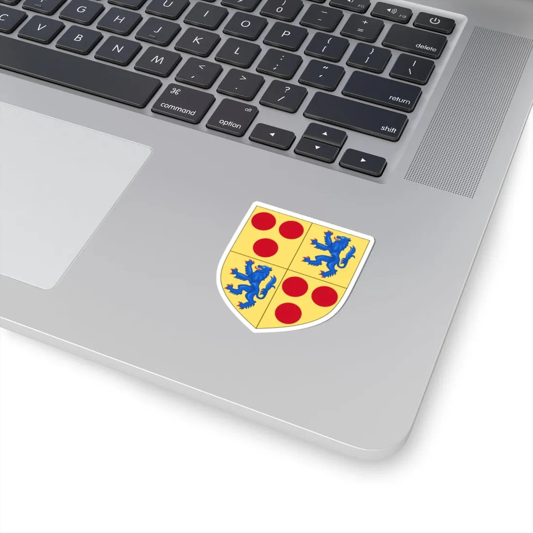 Arms of the House of Courtenay earls of Devon quarterly (England) (Coat of Arms) STICKER Vinyl Kiss-Cut Decal - The Sticker Space