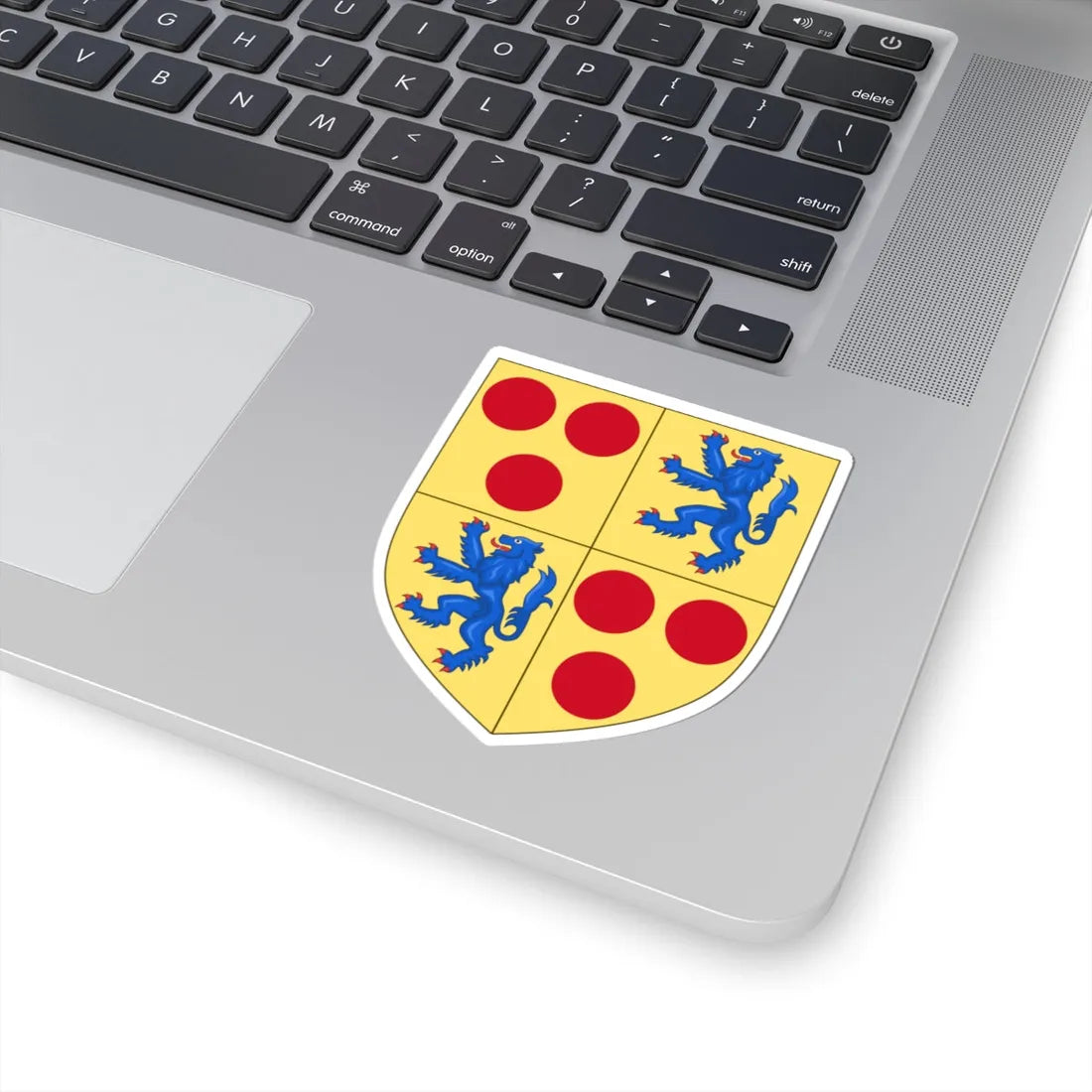 Arms of the House of Courtenay earls of Devon quarterly (England) (Coat of Arms) STICKER Vinyl Kiss-Cut Decal - The Sticker Space