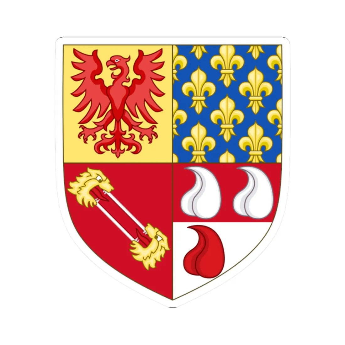 Arms of the house of Martinengo Colleoni Langosco (Italy) (Coat of Arms) STICKER Vinyl Kiss-Cut Decal 2 Inch White - The Sticker Space