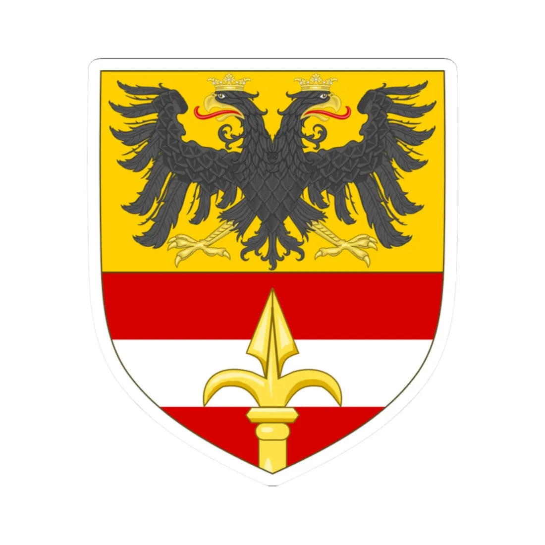 Arms of the Imperial Free City of Trieste (Italy) (Coat of Arms) STICKER Vinyl Kiss-Cut Decal 2 Inch White - The Sticker Space