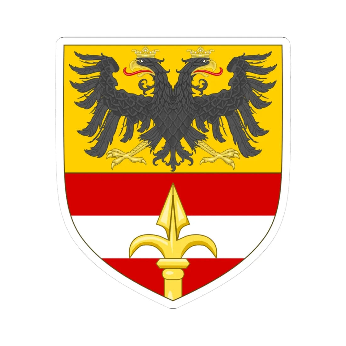 Arms of the Imperial Free City of Trieste (Italy) (Coat of Arms) STICKER Vinyl Kiss-Cut Decal 3 Inch White - The Sticker Space
