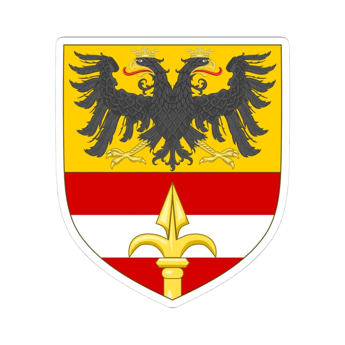 Arms of the Imperial Free City of Trieste (Italy) (Coat of Arms) STICKER Vinyl Kiss-Cut Decal 4 Inch White - The Sticker Space