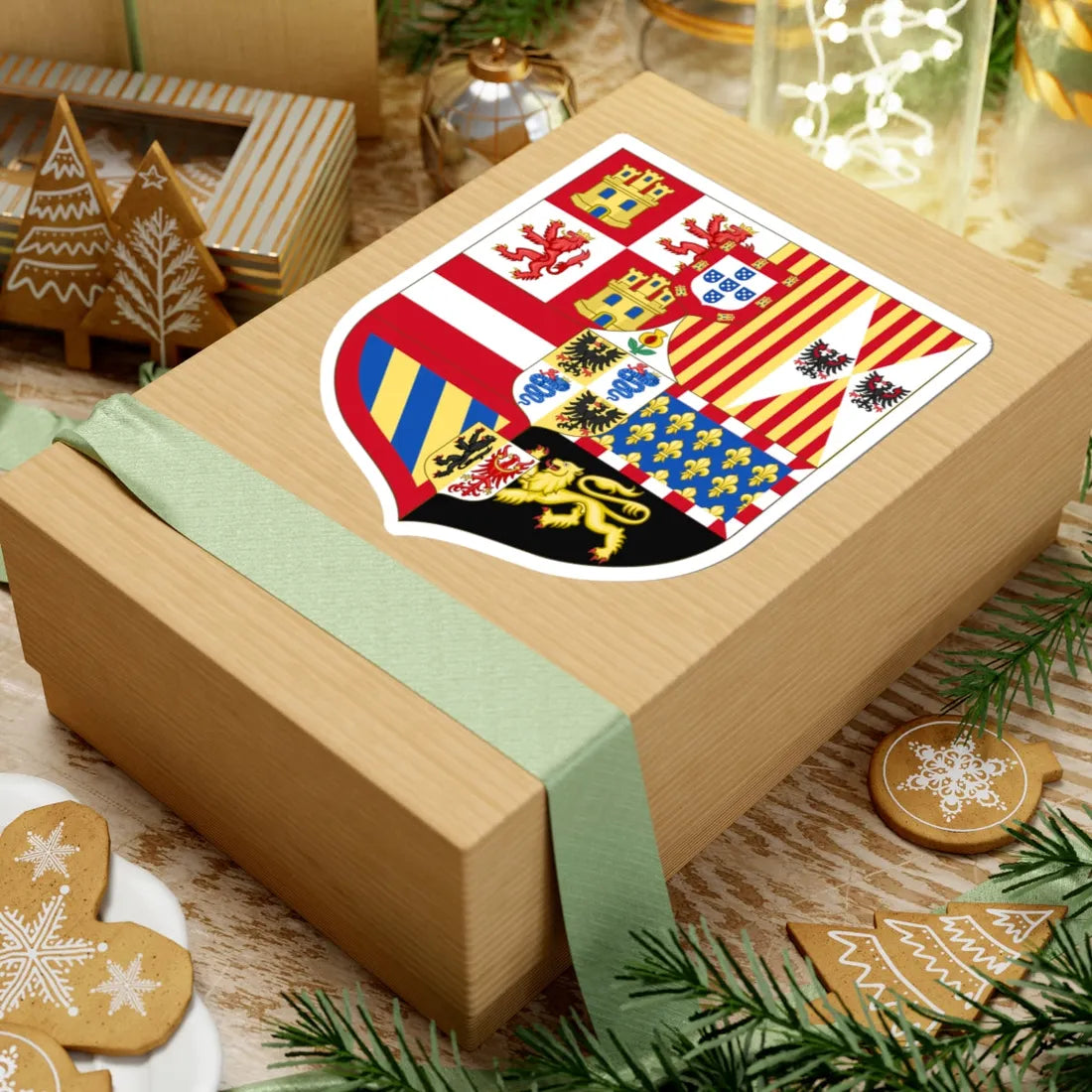 Arms of the King of Spain as Monarch of Milan 1580-1700 (Spain) (Coat of Arms) STICKER Vinyl Kiss-Cut Decal - The Sticker Space