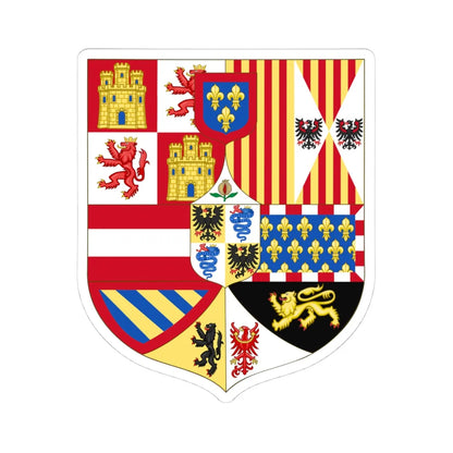 Arms of the King of Spain as Monarch of Milan Philip V 1700 (Italy) (Coat of Arms) STICKER Vinyl Kiss-Cut Decal 4 Inch White - The Sticker Space