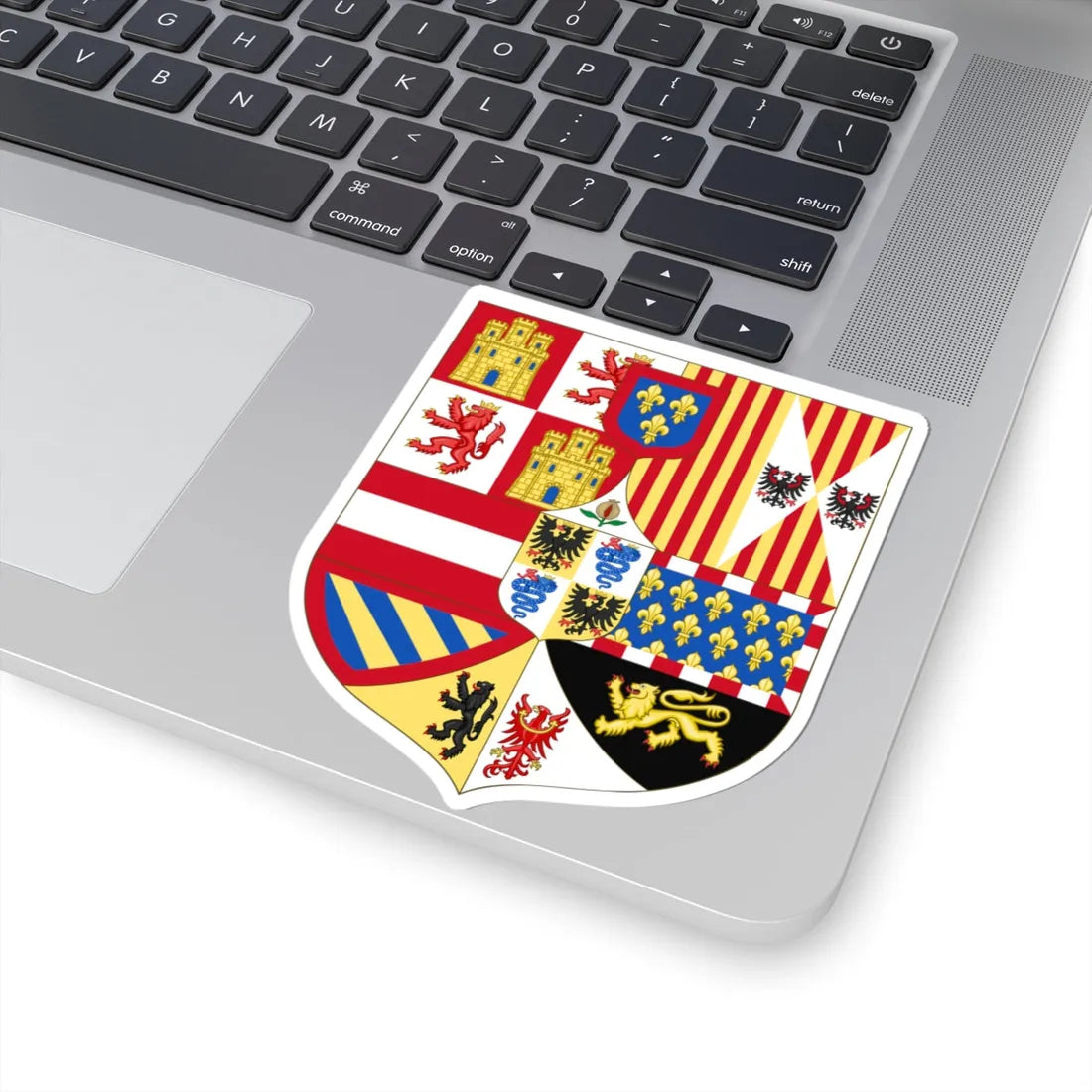 Arms of the King of Spain as Monarch of Milan Philip V 1700 (Italy) (Coat of Arms) STICKER Vinyl Kiss-Cut Decal - The Sticker Space