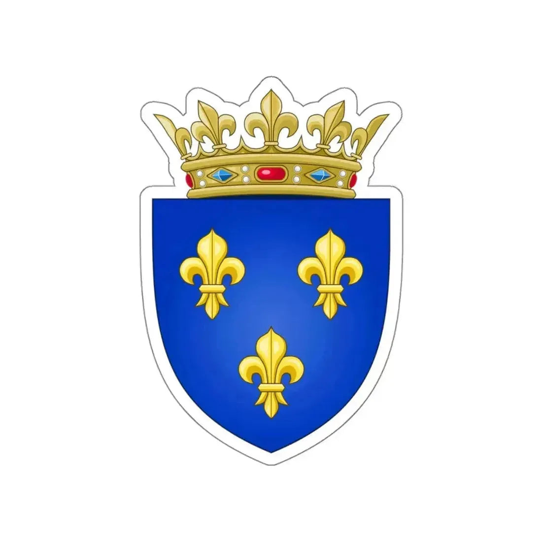 Arms of the Kingdom of France (Moderne) STICKER Vinyl Die-Cut Decal 4 Inch - The Sticker Space