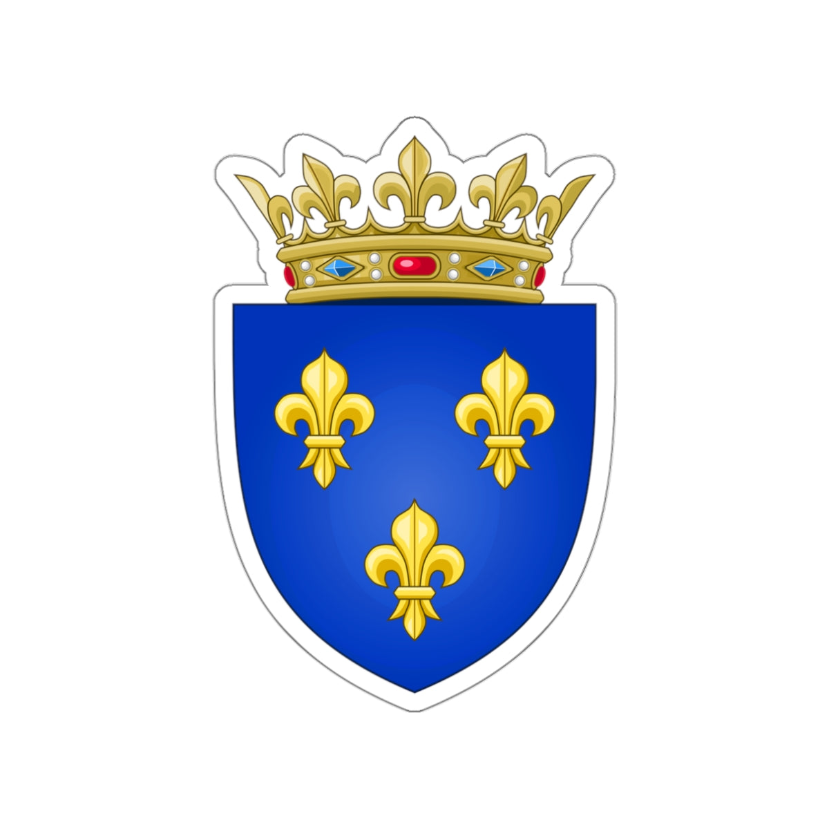 Arms of the Kingdom of France (Moderne) STICKER Vinyl Die-Cut Decal-White-The Sticker Space