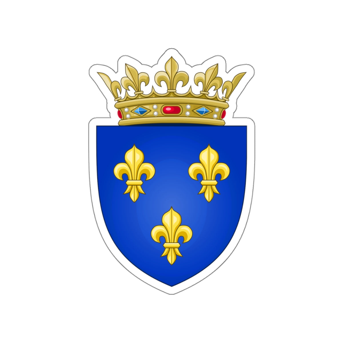 Arms of the Kingdom of France (Moderne) STICKER Vinyl Die-Cut Decal-White-The Sticker Space