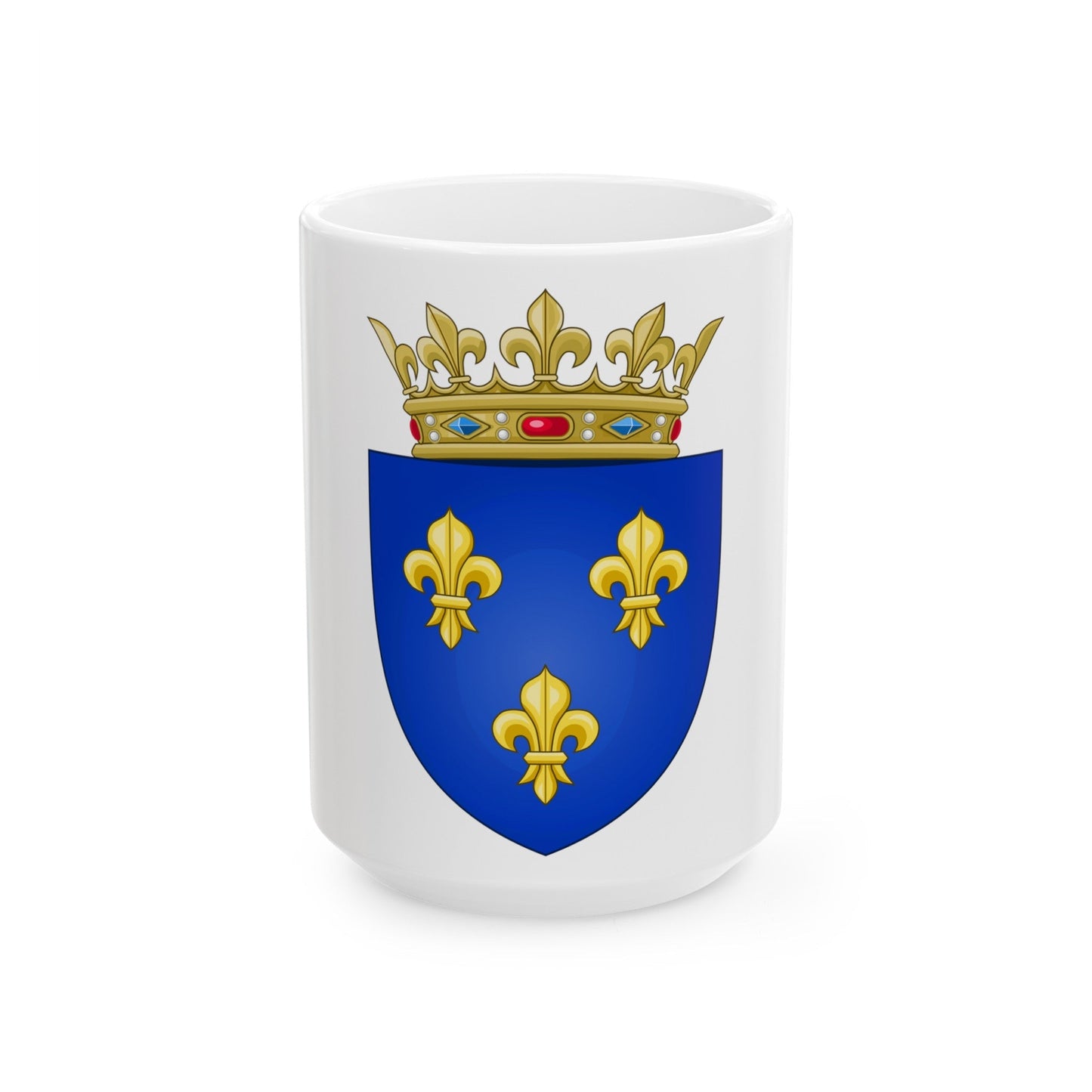 Arms of the Kingdom of France (Moderne) - White Coffee Mug-15oz-The Sticker Space