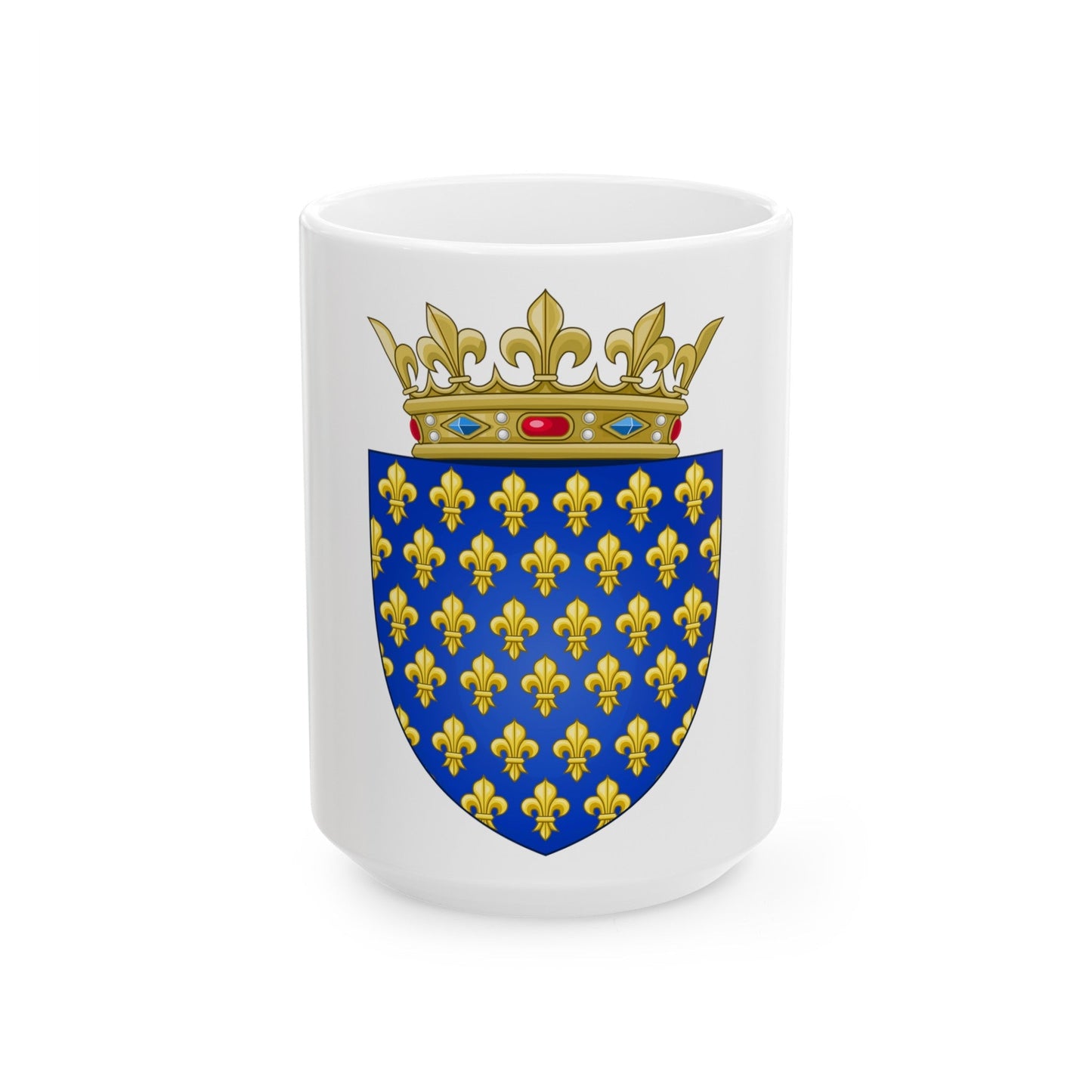 Arms of the Kingdom of France - White Coffee Mug-15oz-The Sticker Space