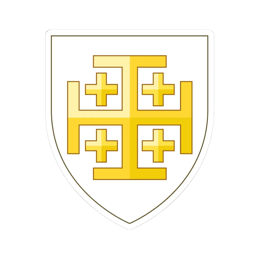 Arms of the Kingdom of Jerusalem (Spain) (Coat of Arms) STICKER Vinyl Kiss-Cut Decal 3 Inch White - The Sticker Space