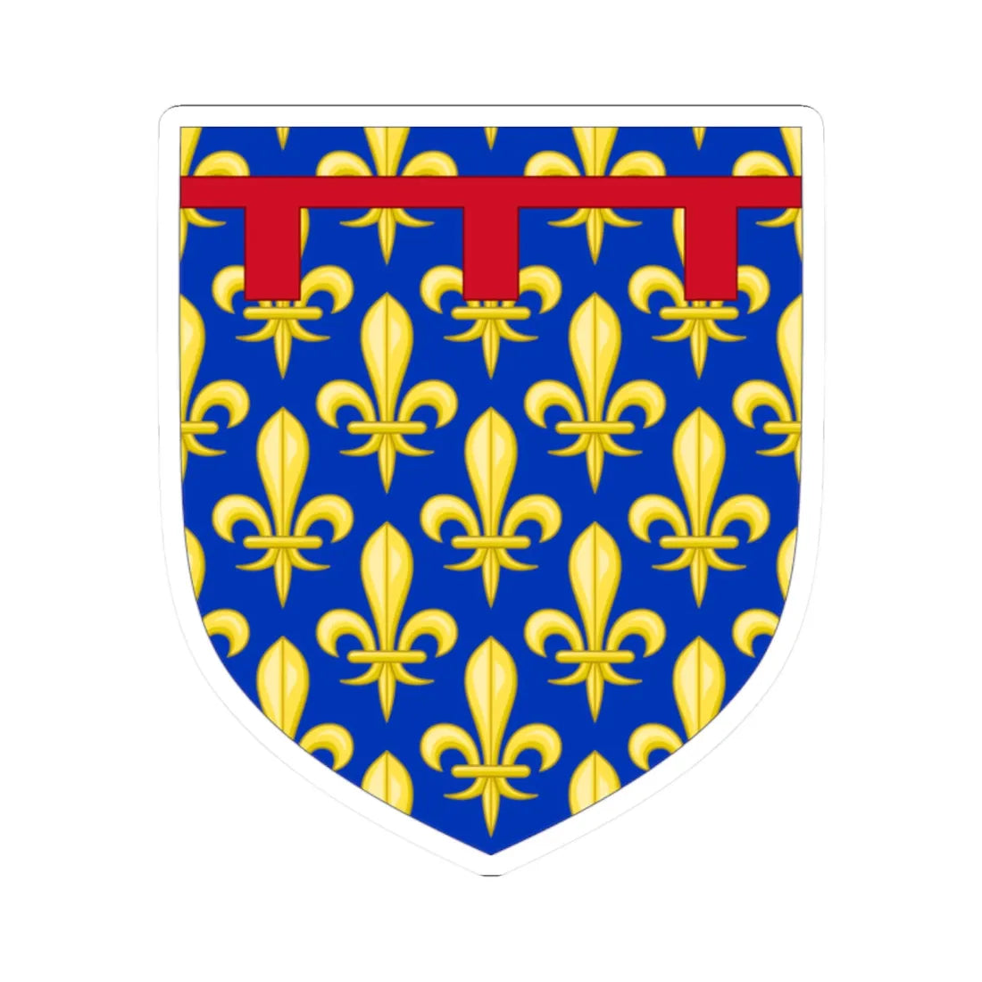 Arms of the Kingdom of Naples (Spain) (Coat of Arms) STICKER Vinyl Kiss-Cut Decal 2 Inch White - The Sticker Space