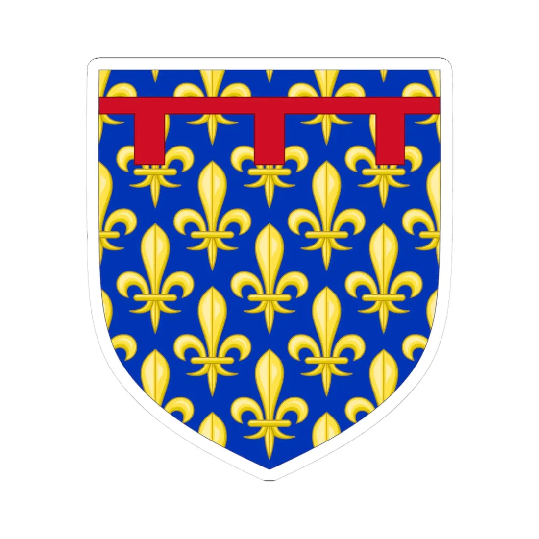 Arms of the Kingdom of Naples (Spain) (Coat of Arms) STICKER Vinyl Kiss-Cut Decal 3 Inch White - The Sticker Space