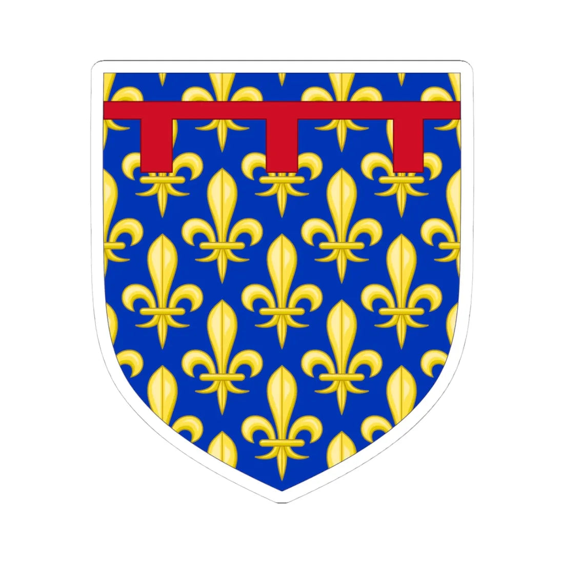 Arms of the Kingdom of Naples (Spain) (Coat of Arms) STICKER Vinyl Kiss-Cut Decal 4 Inch White - The Sticker Space