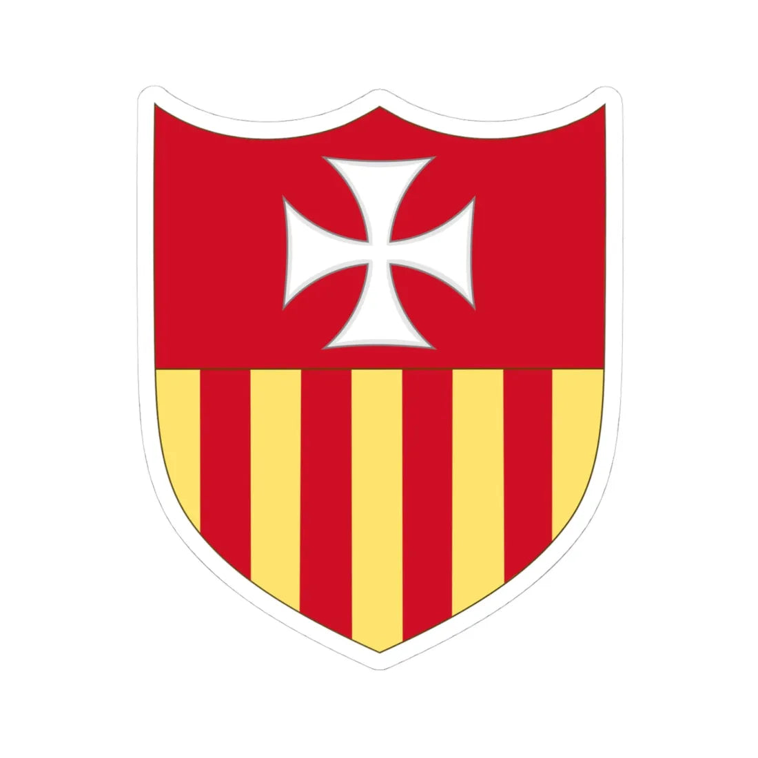 Arms of the Mercedarians Version without Crest (Spain) (Coat of Arms) STICKER Vinyl Kiss-Cut Decal 4 Inch White - The Sticker Space