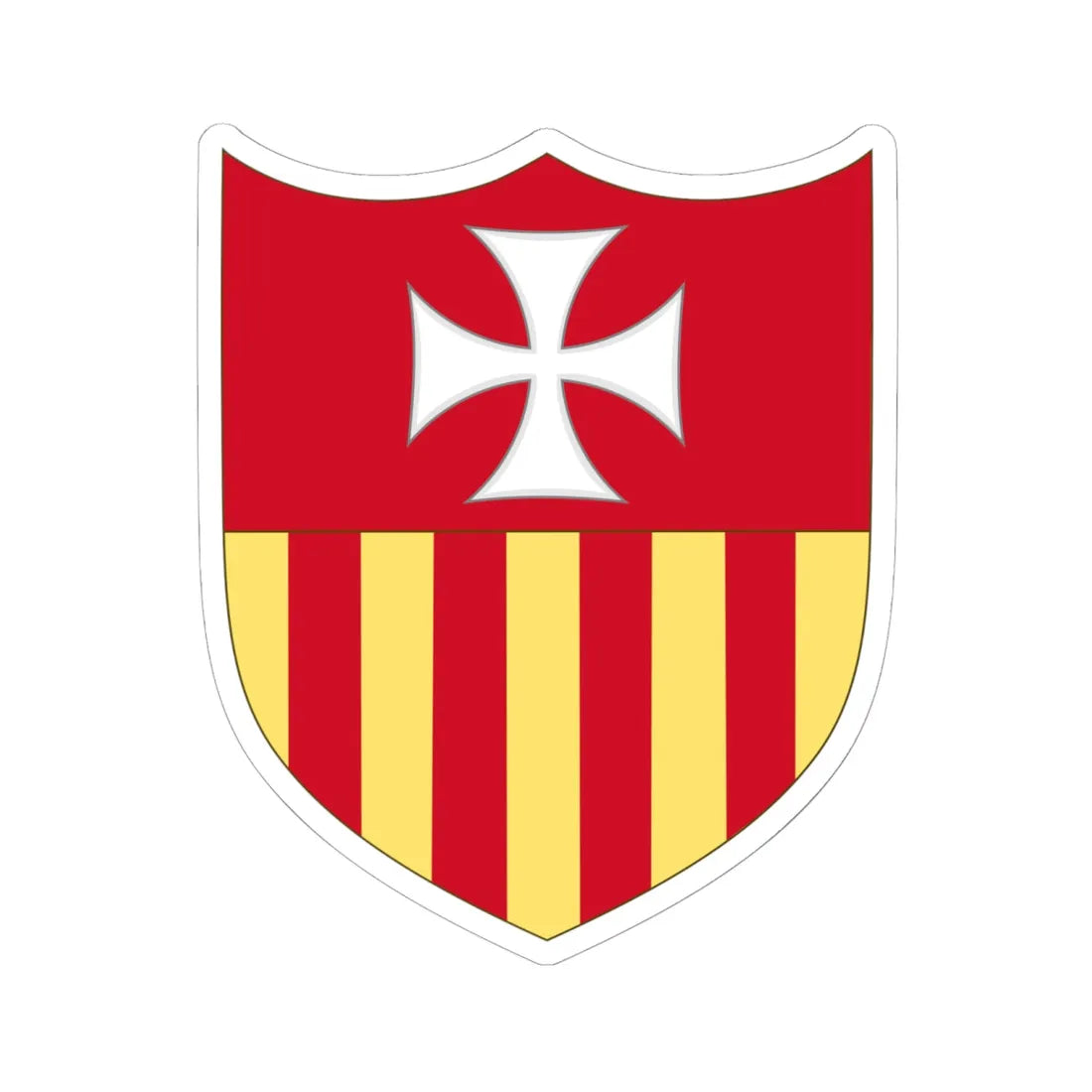 Arms of the Mercedarians Version without Crest (Spain) (Coat of Arms) STICKER Vinyl Kiss-Cut Decal 6 Inch White - The Sticker Space