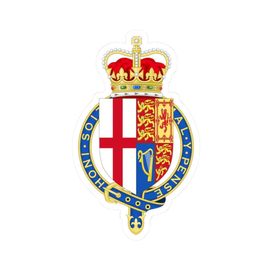 Arms of the Most Noble Order of the Garter Royal Arms Variant (United Kingdom) (Coat of Arms) STICKER Vinyl Kiss-Cut Decal 2 Inch White - The Sticker Space