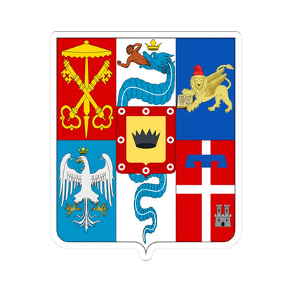 Arms of the Napoleonic Kingdom of Italy (Italy) (Coat of Arms) STICKER Vinyl Kiss-Cut Decal 3 Inch White - The Sticker Space