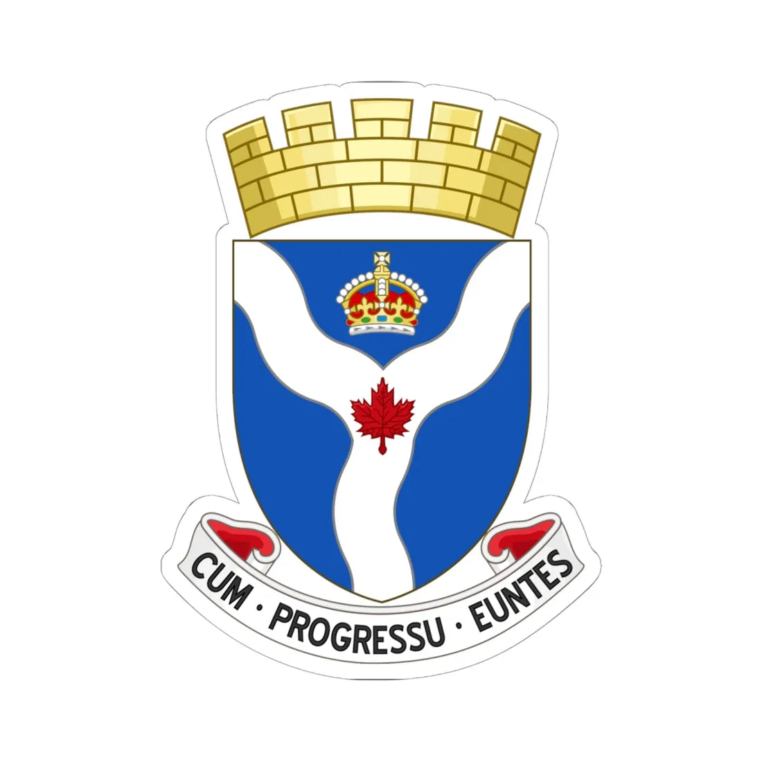 Arms of the Regional Municipality of Ottawa-Carleton (Canada) (Coat of Arms) STICKER Vinyl Kiss-Cut Decal 6 Inch White - The Sticker Space