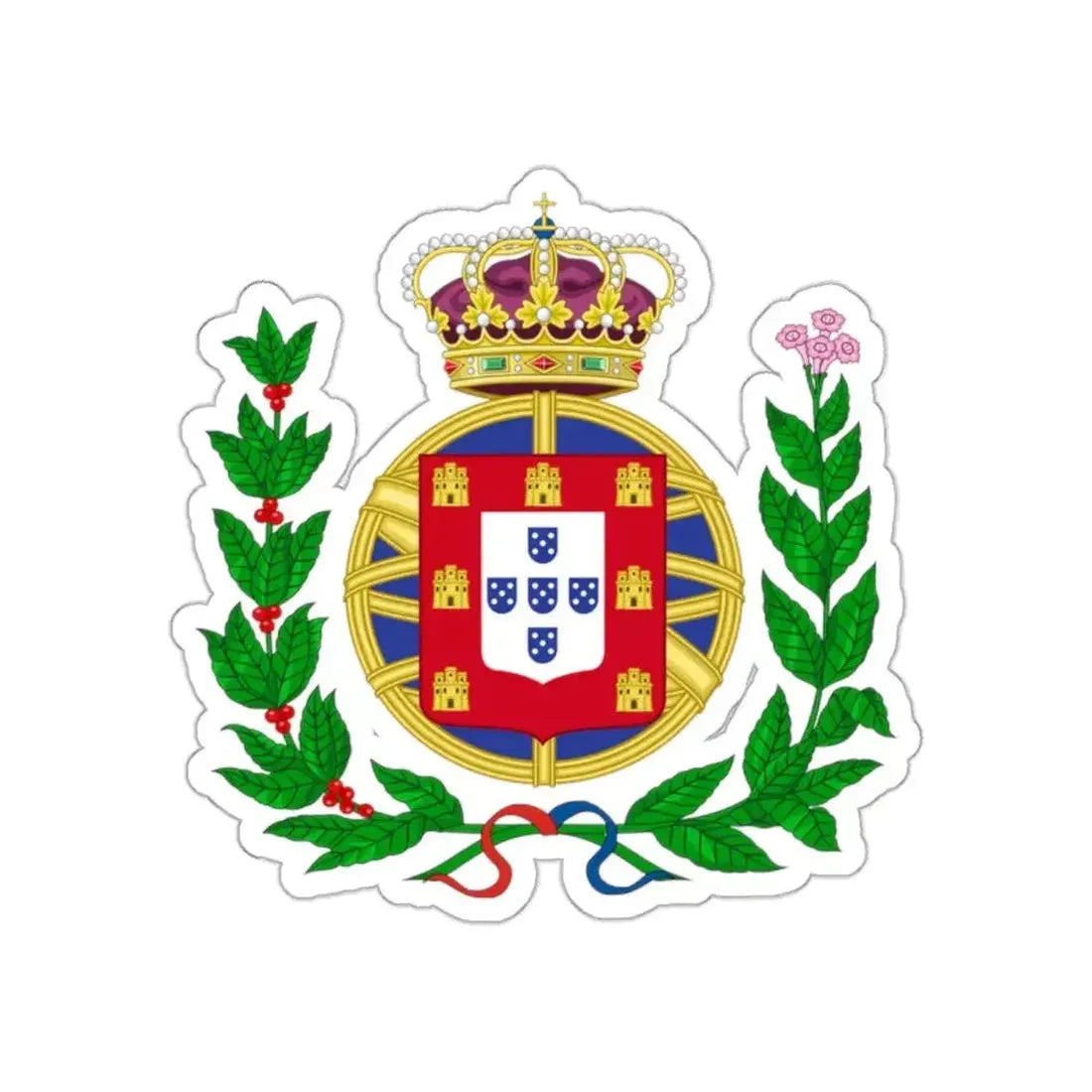 Arms of the United Kingdom of Portugal, Brazil and the Algarves (1815-1825) STICKER Vinyl Die-Cut Decal - The Sticker Space