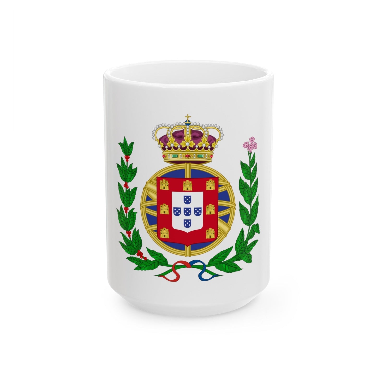 Arms of the United Kingdom of Portugal, Brazil and the Algarves (1815-1825) - White Coffee Mug-15oz-The Sticker Space