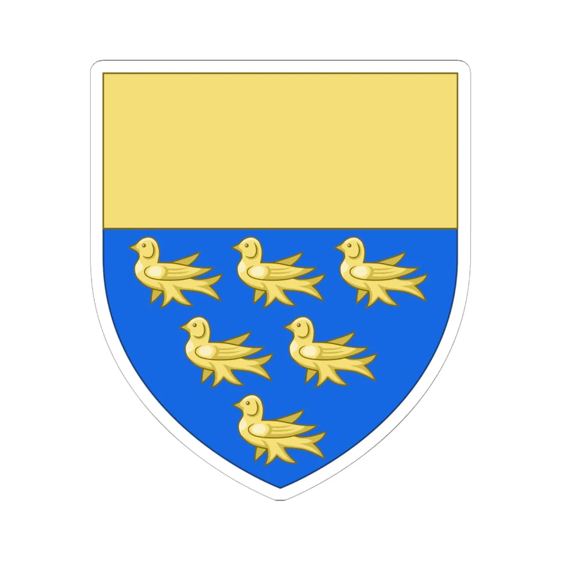 Arms of the West Sussex County Council 1889-1975 (England) (Coat of Arms) STICKER Vinyl Kiss-Cut Decal 6 Inch White - The Sticker Space