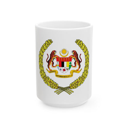 Arms of the Yang di-Pertuan Agong of Malaysia - White Coffee Mug-15oz-The Sticker Space