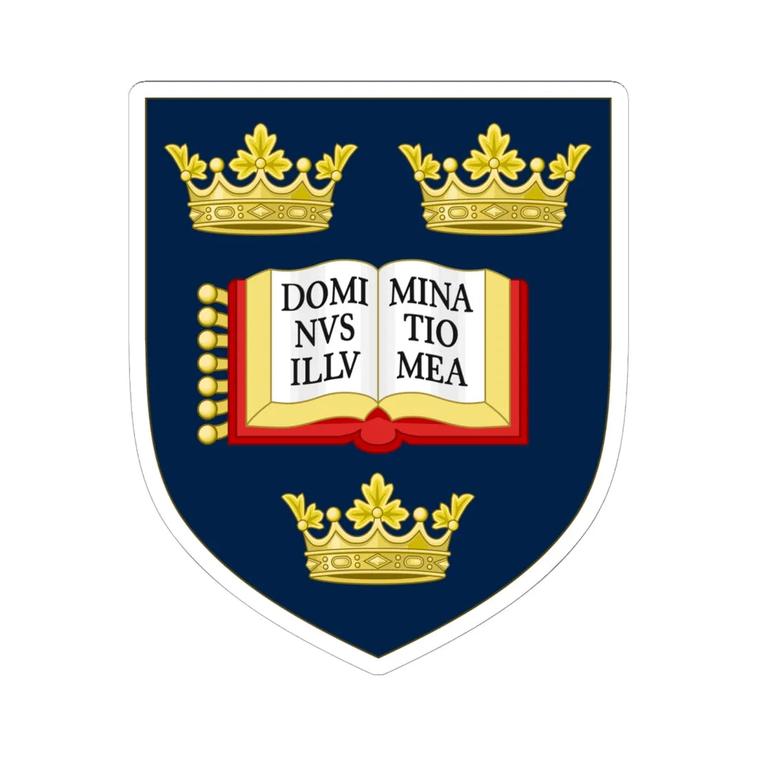 Arms of University of Oxford (England) (Coat of Arms) STICKER Vinyl Kiss-Cut Decal 6 Inch White - The Sticker Space