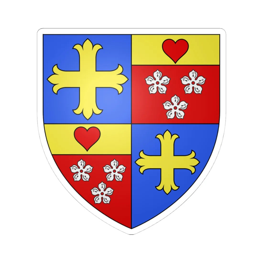 Arms of Ward-Hamilton (Ireland) (Coat of Arms) STICKER Vinyl Kiss-Cut Decal 4 Inch White - The Sticker Space