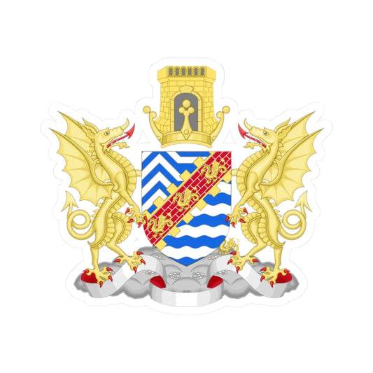 Arms of West Dorset District Council before 1990 (England) (Coat of Arms) STICKER Vinyl Kiss-Cut Decal 2 Inch White - The Sticker Space