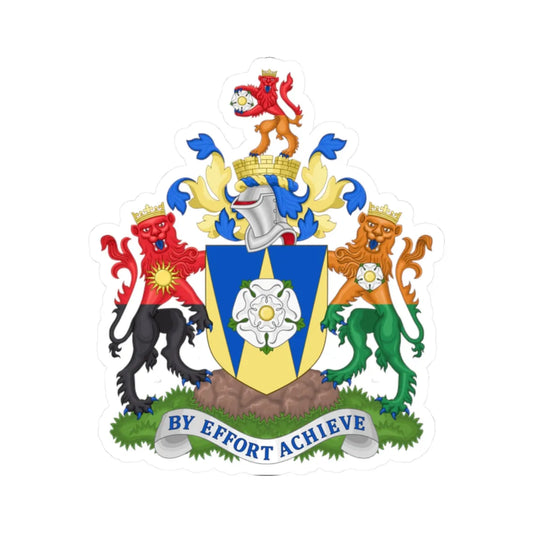 Arms of West Yorkshire Metropolitan County Council (England) (Coat of Arms) STICKER Vinyl Kiss-Cut Decal 2 Inch White - The Sticker Space