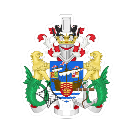 Arms of Weymouth and Portland Borough Council (England) (Coat of Arms) STICKER Vinyl Kiss-Cut Decal 2 Inch White - The Sticker Space