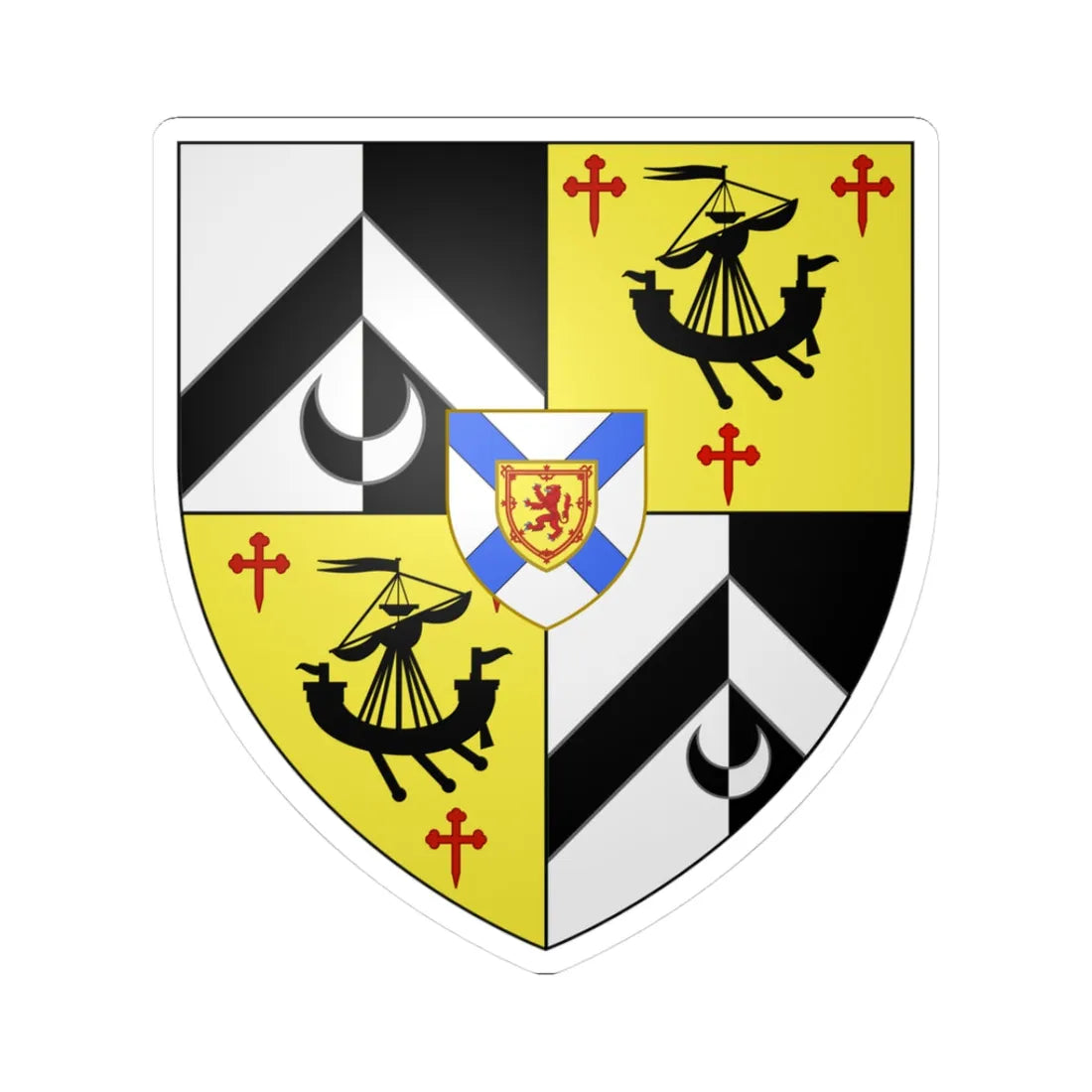 Arms of William Alexander 1st Earl of Stirling (Canada) (Coat of Arms) STICKER Vinyl Kiss-Cut Decal 3 Inch White - The Sticker Space