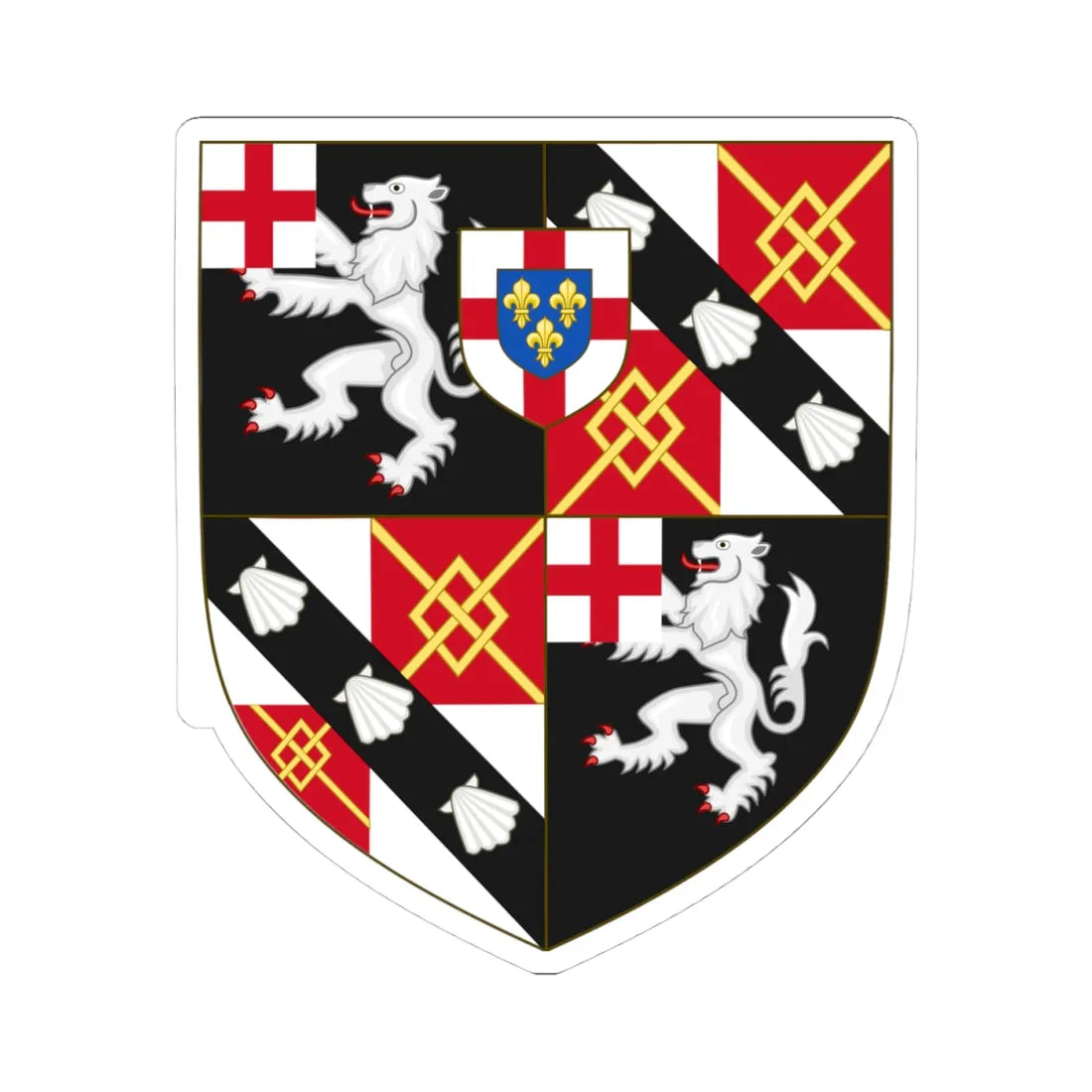 Arms of Winston Churchill (Spain) (Coat of Arms) STICKER Vinyl Kiss-Cut Decal 4 Inch White - The Sticker Space