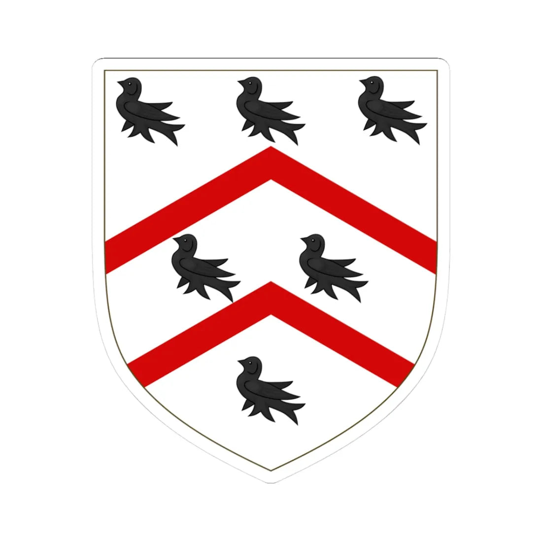 Arms of Worcester College Oxford (England) (Coat of Arms) STICKER Vinyl Kiss-Cut Decal 3 Inch White - The Sticker Space