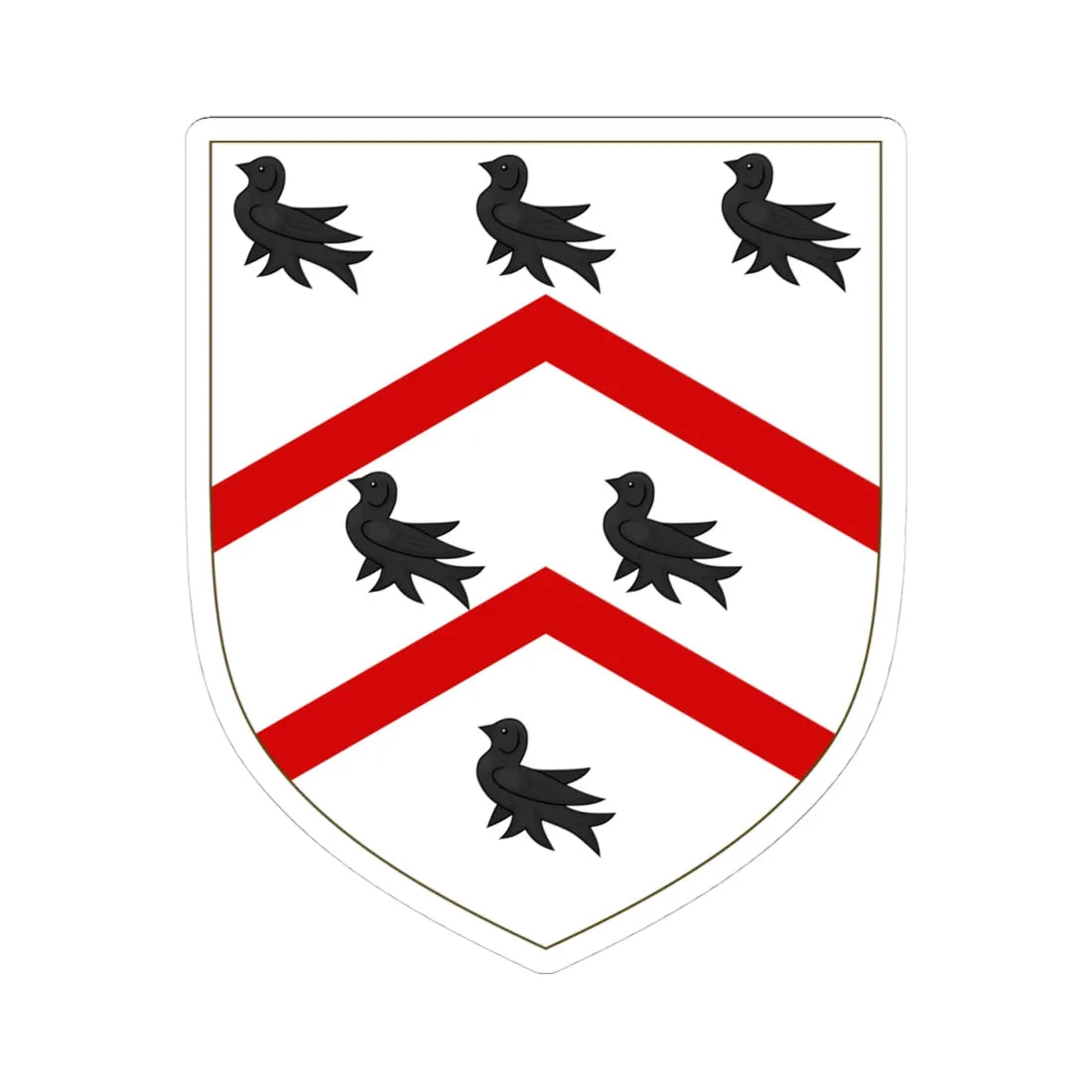 Arms of Worcester College Oxford (England) (Coat of Arms) STICKER Vinyl Kiss-Cut Decal 4 Inch White - The Sticker Space