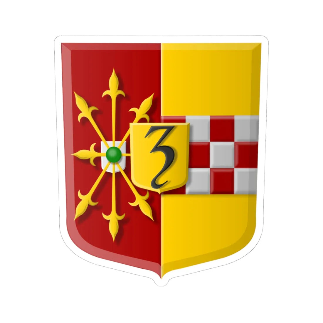 Arms of Zevenaar (Netherlands) (Coat of Arms) STICKER Vinyl Kiss-Cut Decal 4 Inch White - The Sticker Space