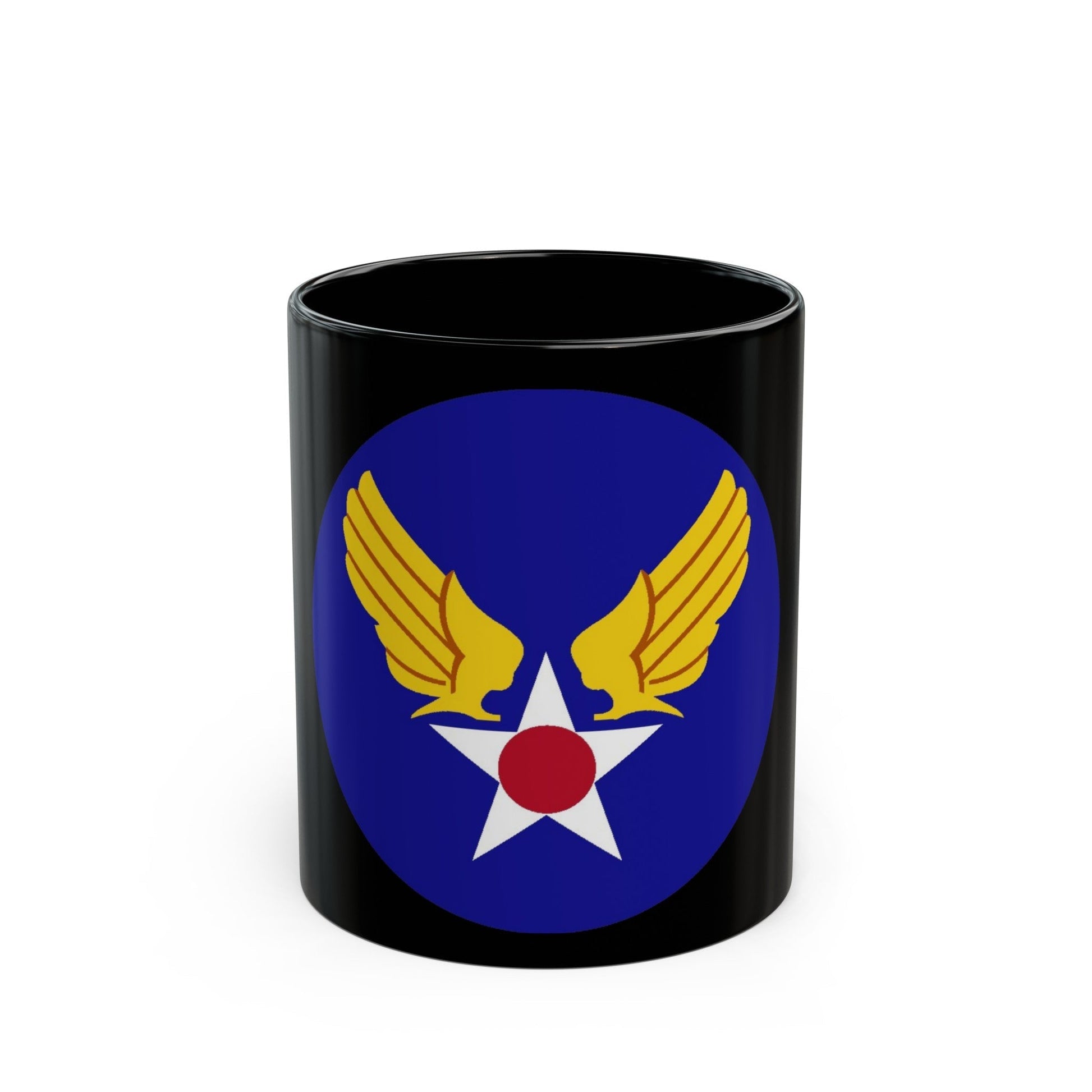 Army Air Forces Historical Insignia (U.S. Air Force) Black Coffee Mug-11oz-The Sticker Space