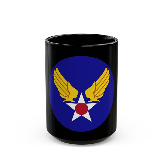 Army Air Forces Historical Insignia (U.S. Air Force) Black Coffee Mug-15oz-The Sticker Space