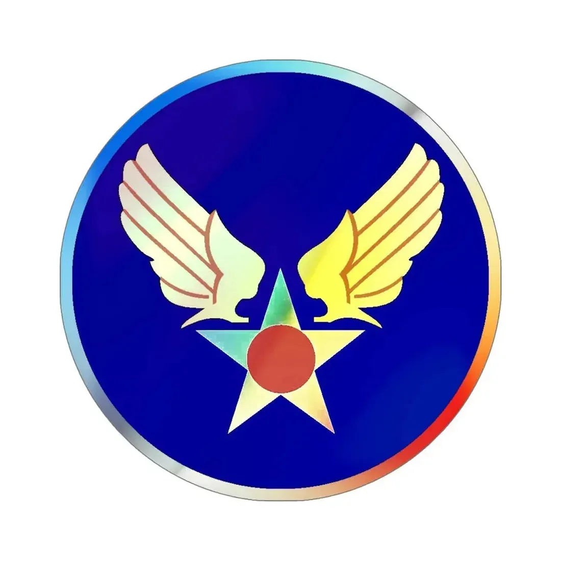 Army Air Forces Historical Insignia (U.S. Army) Holographic STICKER Die-Cut Vinyl Decal 6 Inch Holographic - The Sticker Space