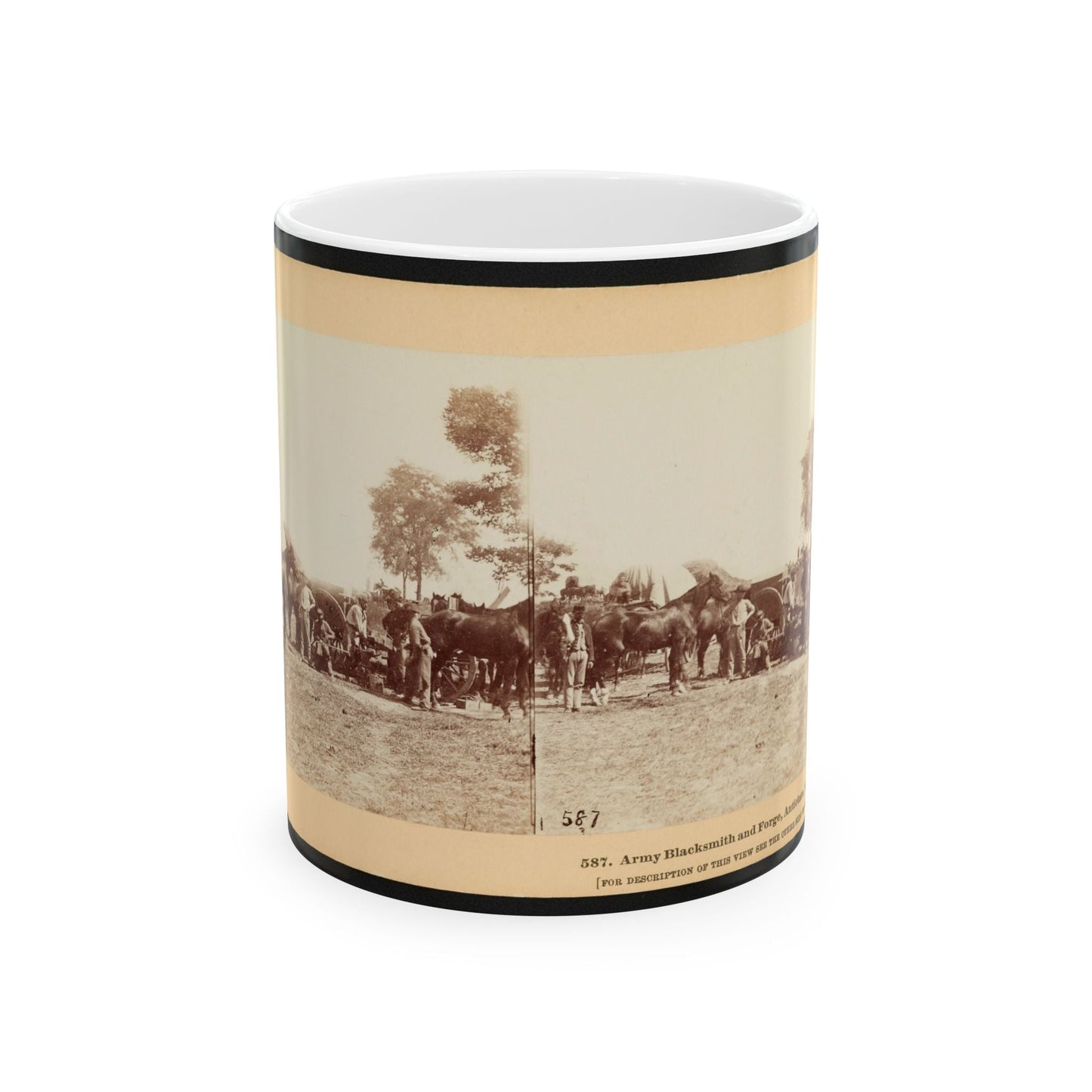 Army Blacksmith And Forge, Antietam, Sept., 1862 (U.S. Civil War) White Coffee Mug