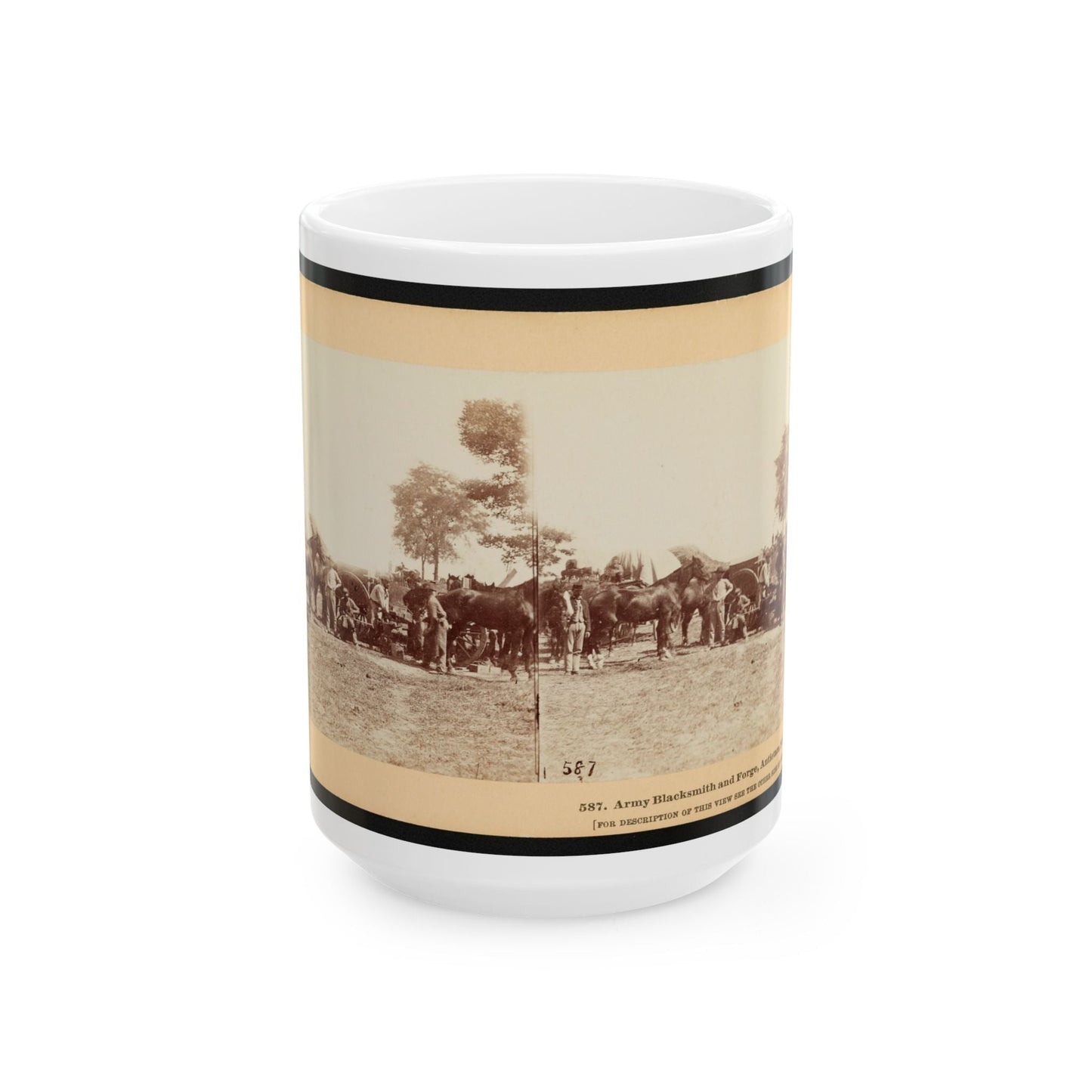 Army Blacksmith And Forge, Antietam, Sept., 1862 (U.S. Civil War) White Coffee Mug