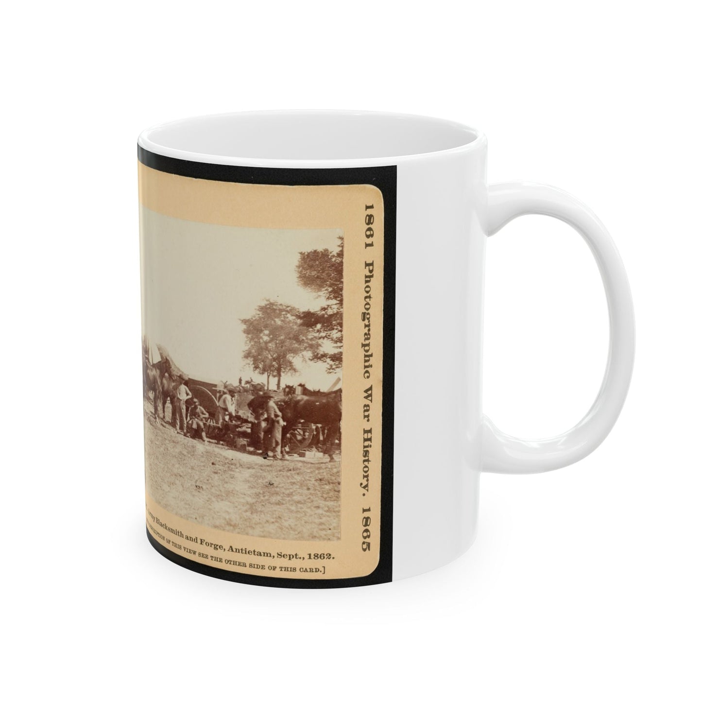 Army Blacksmith And Forge, Antietam, Sept., 1862 (U.S. Civil War) White Coffee Mug