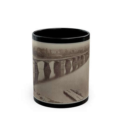 Army Bridge Across The Tennessee River At Chattanooga, L8121 (U.S. Civil War) Black Coffee Mug